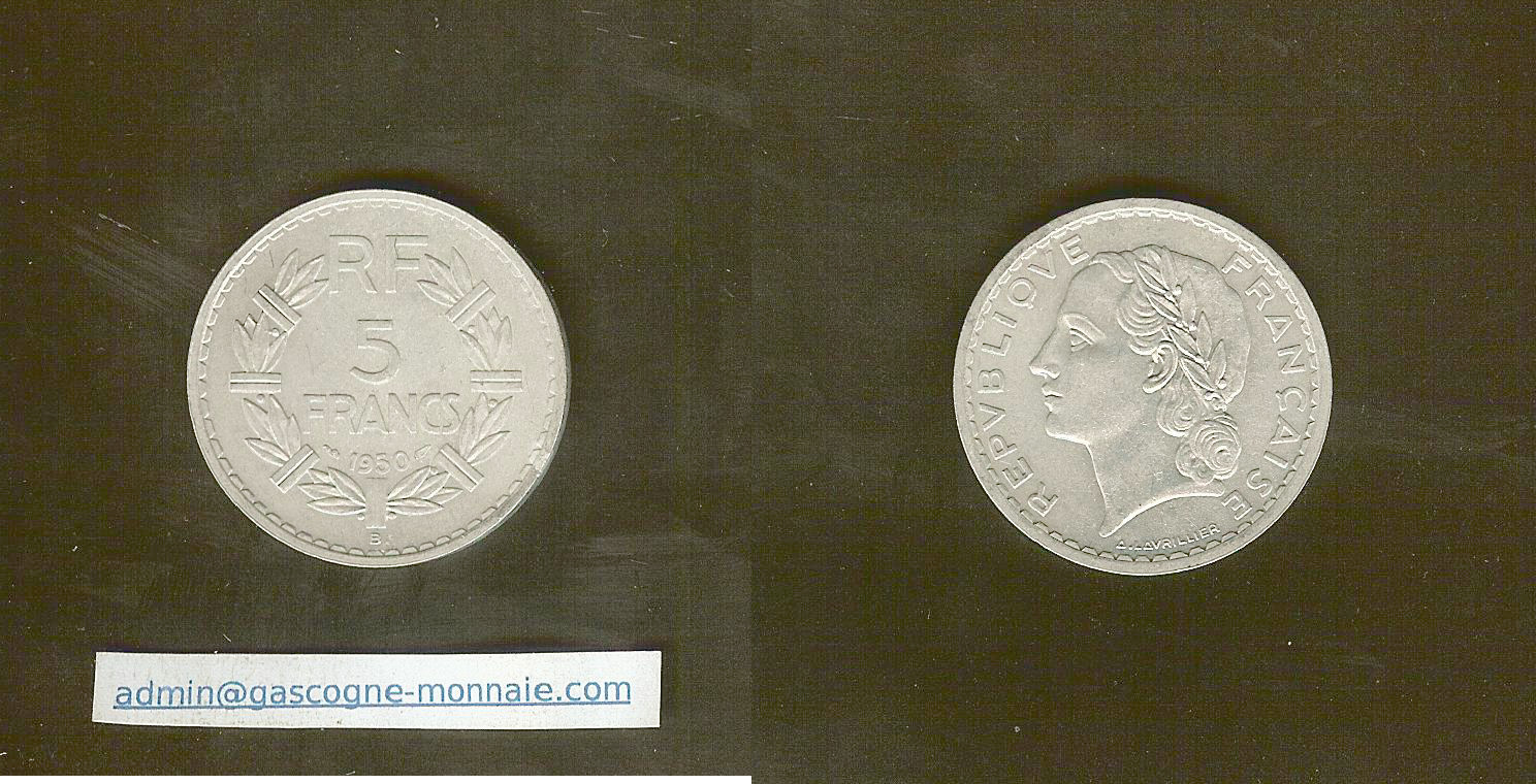 5 francs Lavrillier 1950B AU